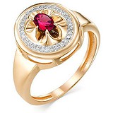 Женское золотое кольцо с рубином и бриллиантами, 1691200