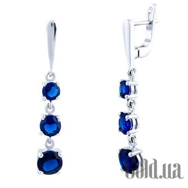 

Серьги с подвесками Fresh Jewelry, Серебряные серьги с синт. сапфирами