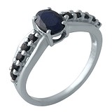 Женское серебряное кольцо с сапфирами, 1702208