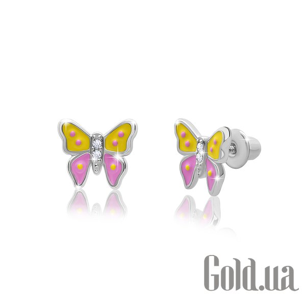 

Детские серьги UMa&UMi, Серебряные серьги с Swarovski Zirconia и эмалью