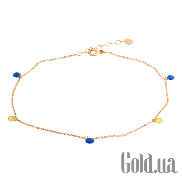 

Браслет на ногу Fresh Jewelry, Золотой браслет на ногу с куб. циркониями, 23