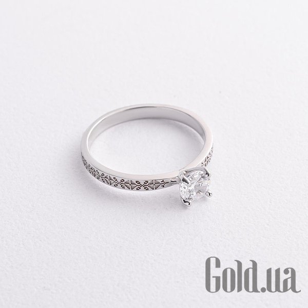 

Кольцо Украина, Серебряное кольцо с куб. цирконием, 17.5