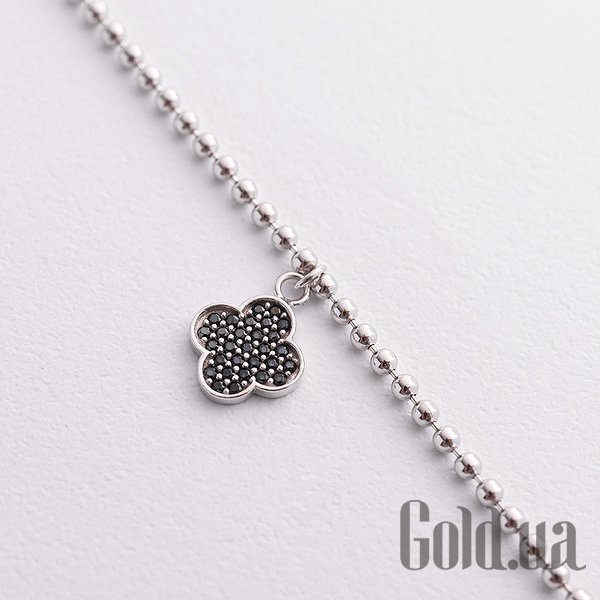 

Браслет на ногу Украина, Серебряный браслет на ногу с куб. циркониями, 25