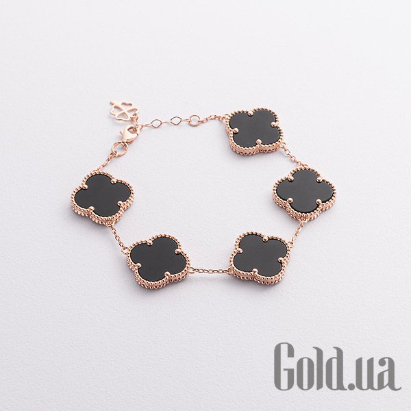 

Браслет Украина, Женский золотой браслет с ониксами, 17