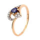 Женское золотое кольцо с бриллиантами и сапфиром, 1796928