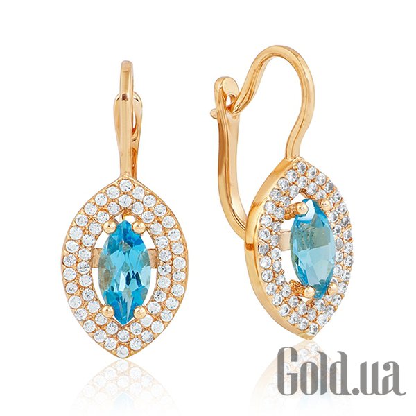 

Серьги Украина, Золотые серьги с топазами и куб. циркониями