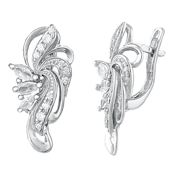 Серебряные серьги с фианитами