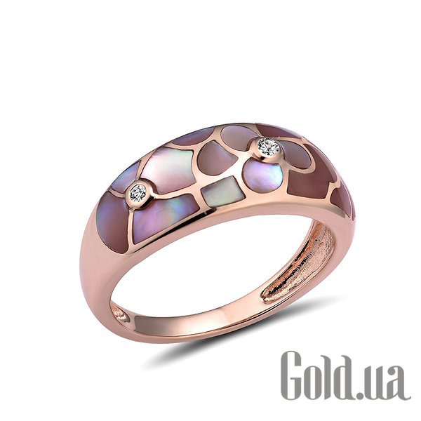 

Кольцо Lurie Jewelry, Золотое кольцо с бриллиантами и перламутром, 17