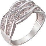 Женское серебряное кольцо с куб. циркониями, 1614401