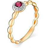 Женское золотое кольцо с бриллиантами и рубином, 1622849