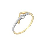 Золотое кольцо с бриллиантом, 1627969
