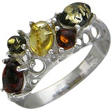 Женское серебряное кольцо с янтарем, 1651777