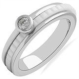 Серебряное кольцо с керамикой и куб. цирконием, 1664577