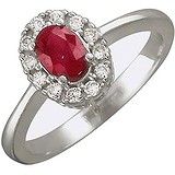 Женское золотое кольцо с бриллиантами и рубином, 1704769