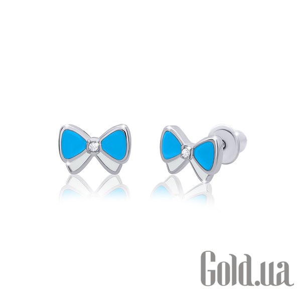 

Детские серьги UMa&UMi, Серебряные серьги с Swarovski Zirconia и эмалью