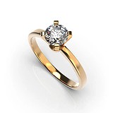 Золотое кольцо с бриллиантом, 1768257