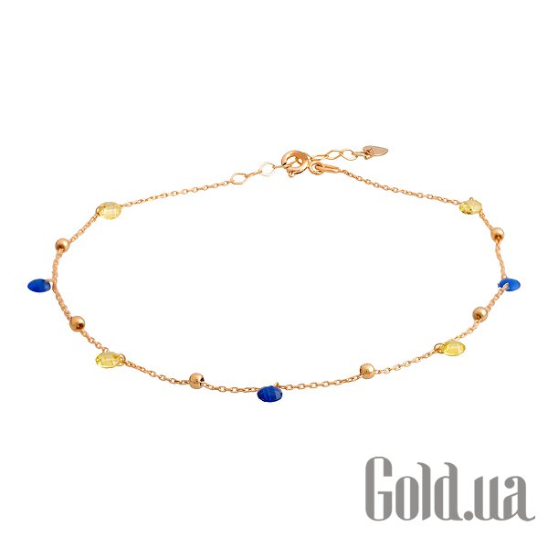 

Браслет на ногу Fresh Jewelry, Золотой браслет на ногу с куб. циркониями, 23