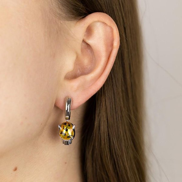 Серебряные серьги с куб. циркониями и эмалью DIA3203235 – изображение 3