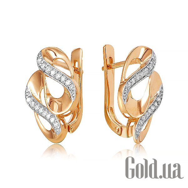 

Серьги Украина, Золотые серьги с куб. циркониями