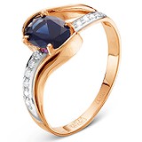 Женское золотое кольцо с сапфиром и бриллиантами, 1554242