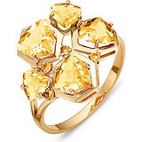 Женское золотое кольцо с цитринами, 1603394