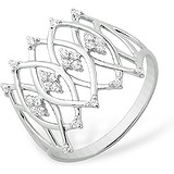 Женское серебряное кольцо с куб. циркониями, 1613890