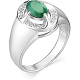 Женское серебряное кольцо с куб. циркониями и агатом, 1646402