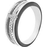 Серебряное обручальное кольцо с куб. циркониями, 1653058