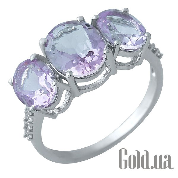 

Женские кольца Fresh Jewelry, Женское серебряное кольцо с аметистами и куб. циркониями, 18