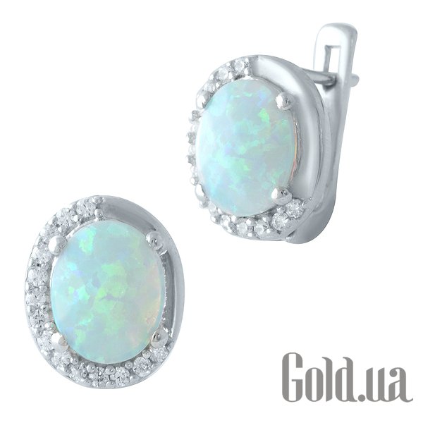 

Серьги Fresh Jewelry, Серебряные серьги с опалами и куб. циркониями