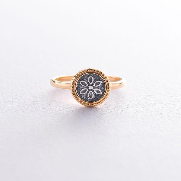 Женское серебряное кольцо в позолоте