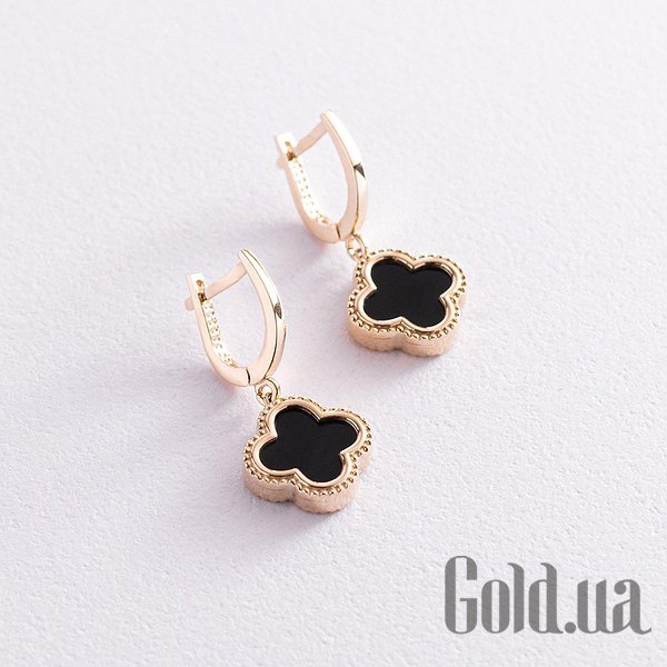 

Серьги с подвесками Украина, Золотые серьги с ониксами