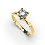 Золотое кольцо с бриллиантом, 1768258