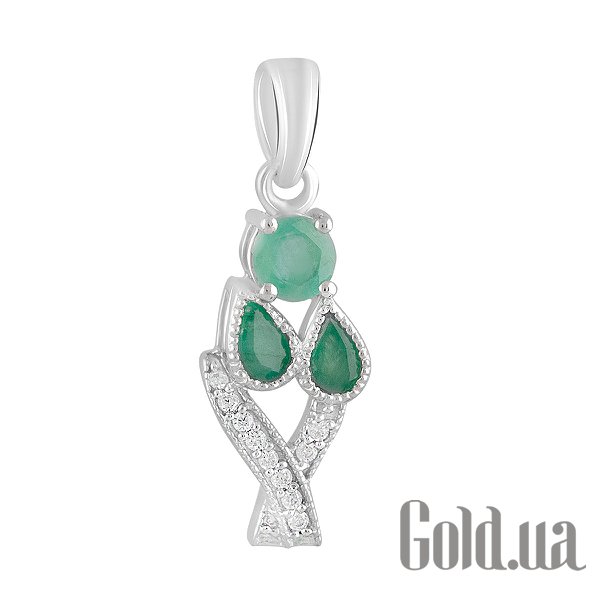 

Женские кулоны Fresh Jewelry, Серебряный кулон с куб. циркониями и изумрудами