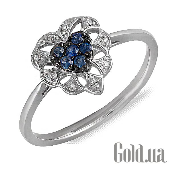 

Кольцо Lurie Jewelry, Золотое кольцо с бриллиантами и сапфирами, 17.5