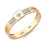 Золотое обручальное кольцо с бриллиантами и эмалью, 1525315