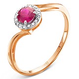 Женское золотое кольцо с рубином и бриллиантами, 1554243