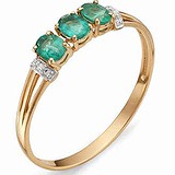 Женское золотое кольцо с бриллиантами и изумрудами, 1554499