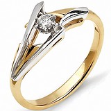 Женское золотое кольцо с бриллиантом, 1605699