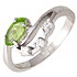 Женское серебряное кольцо с куб. циркониями и хризолитом - фото 1
