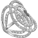 Женское серебряное кольцо с куб. циркониями, 1614403