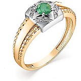Женское золотое кольцо с бриллиантами и изумрудом, 1637955