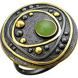 Женское серебряное кольцо с янтарем в позолоте, 1638467
