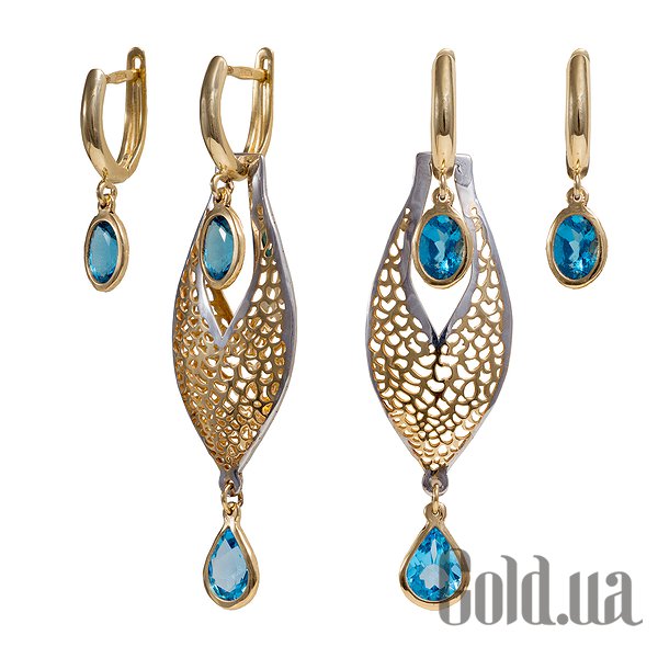 

Серьги с подвесками Ivon jeweler, Золотые серьги с топазами