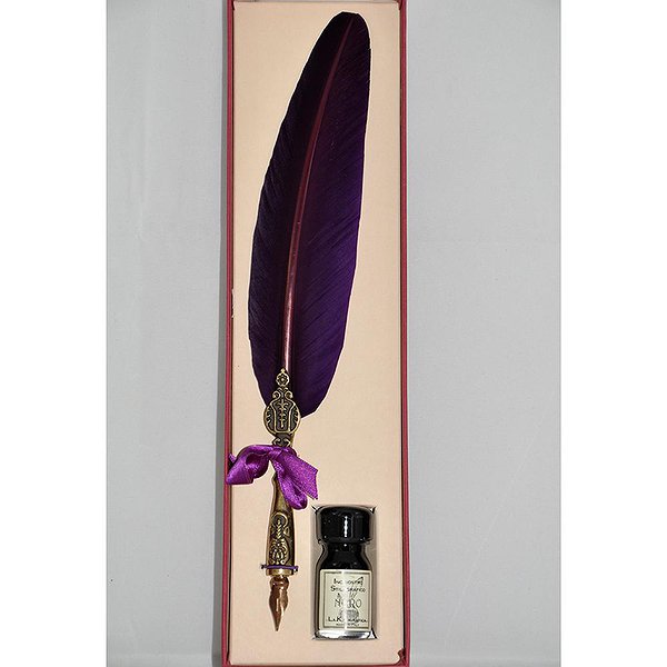 La Kaligrafica Набір для каліграфії: ручка пір'яна фіолетова + чорнило 2300