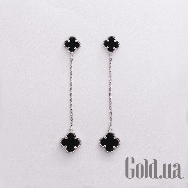 

Серьги с подвесками Украина, Серебряные серьги с ониксами