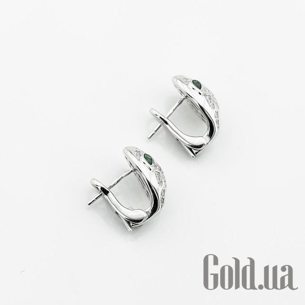 Серебряные серьги с куб. циркониями DIA3203231 – изображение 2