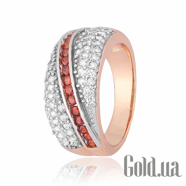 

Женские кольца Silvex925, Женское серебряное кольцо с куб. циркониями в позолоте, 17.5