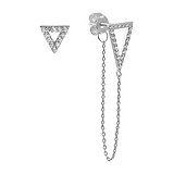 Срібні сережки з куб. цирконіями, 1541956