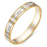 Золотое обручальное кольцо с бриллиантами, 1603140